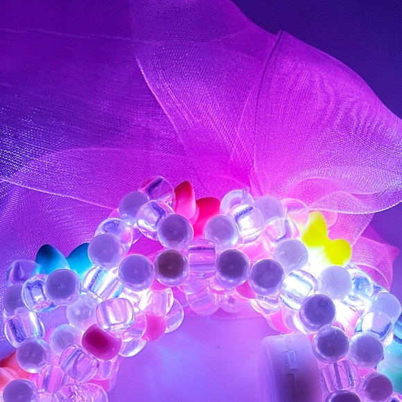 LASR Kawaii Bubble Light Up Ribbon Rave Kandi Bracelet - Picture 4 of 7